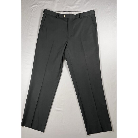 Peter Millar Mens Pants 35x29 Durham Performance Black Stretch Dress Pants Golf - Picture 3 of 13